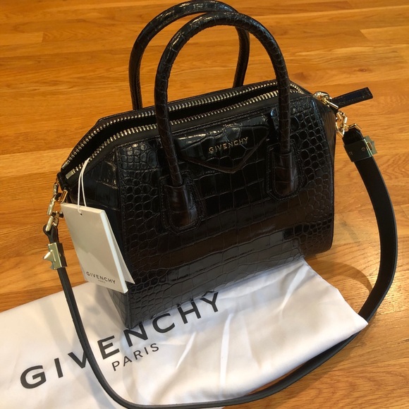 Givenchy Antigona Small Croc-Embossed Satchel Bag - Picture 9 of 11